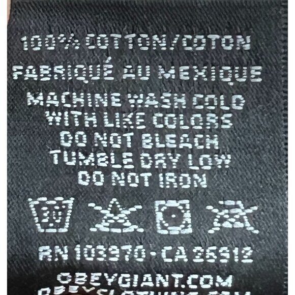 OBEY Propaganda Mens Blue Yellow Logo Graphic Printed Tee Size L Short Sleeve - Picture 7 of 12